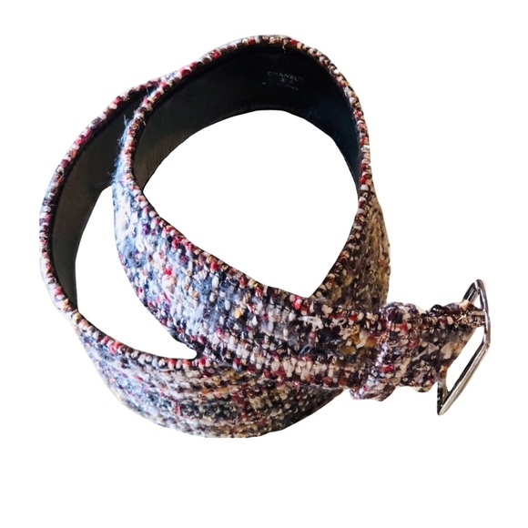 Chanel Vintage Multi-color Wide Width Tweed Belt - Picture 11 of 16